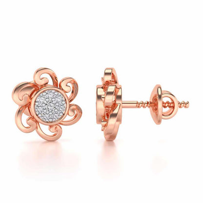 Charme Silver Studs - Rose Gold - Image 4
