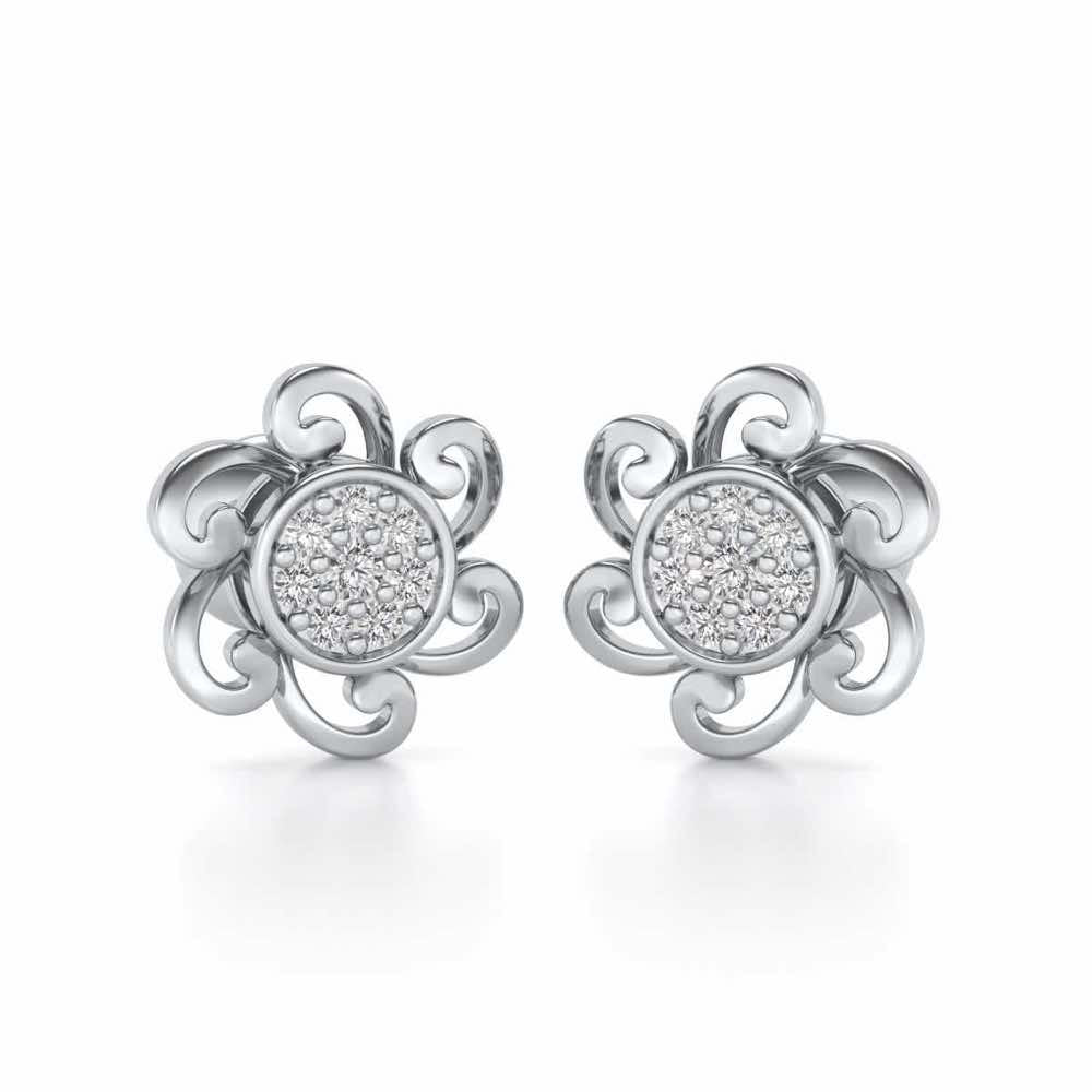 Charme Silver Studs - White Gold - Image 1