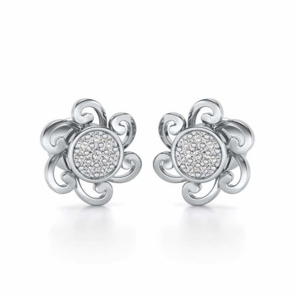 Charme Silver Studs - White Gold - Image 1