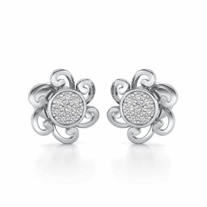Charme Silver Studs - White Gold - Image 1