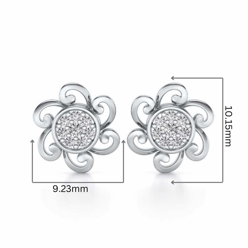 Charme Silver Studs - White Gold - Image 2