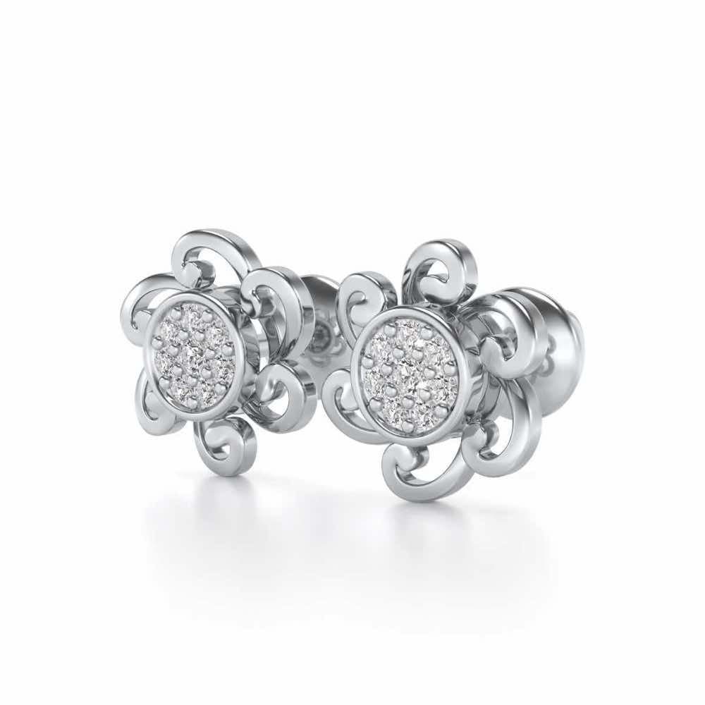Charme Silver Studs - White Gold - Image 3