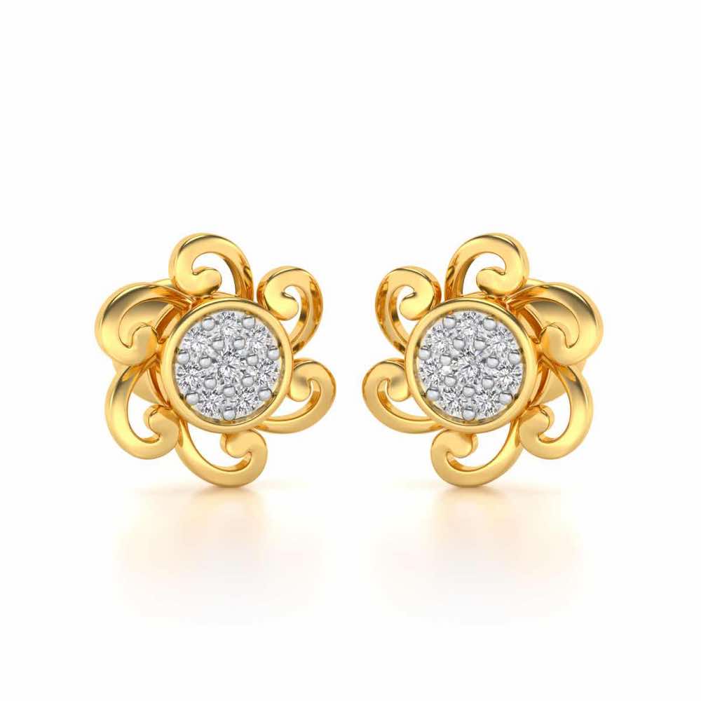 Charme Silver Studs - Yellow Gold - Image 1