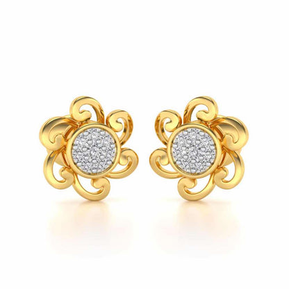 Charme Silver Studs - Yellow Gold - Image 1
