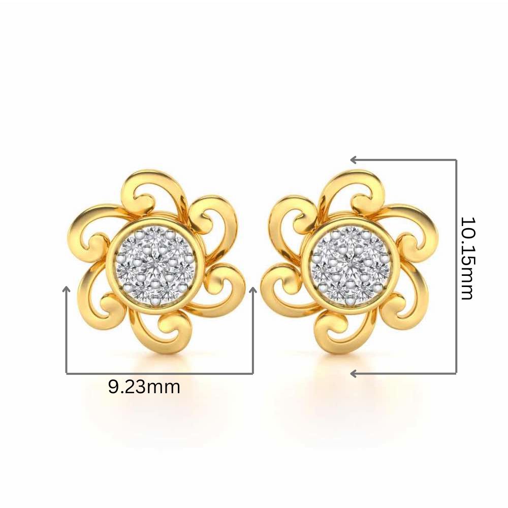 Charme Silver Studs - Yellow Gold - Image 2