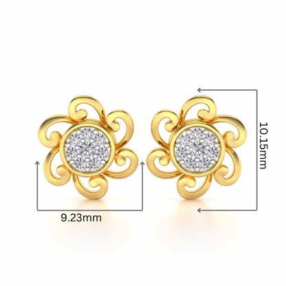 Charme Silver Studs - Yellow Gold - Image 2