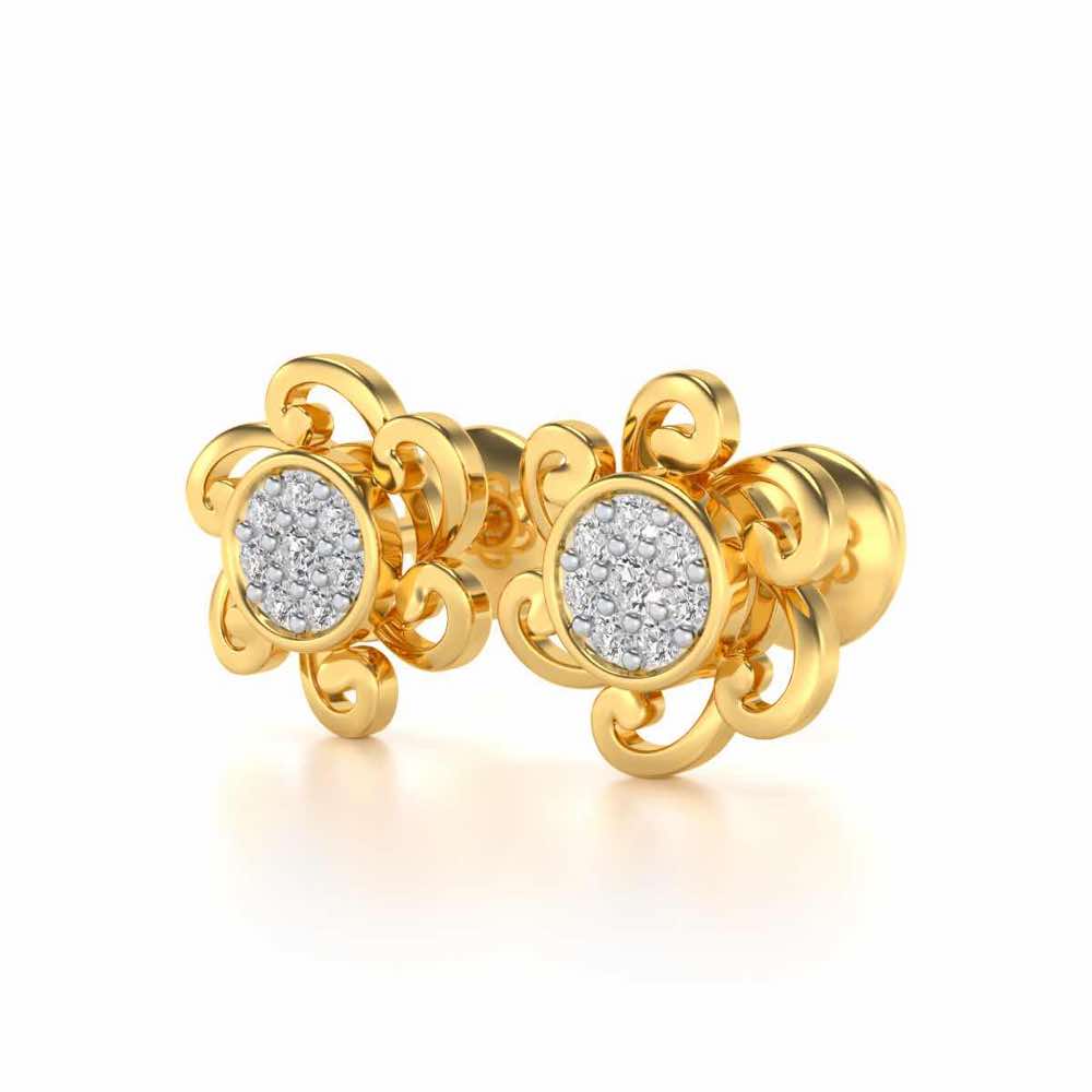 Charme Silver Studs - Yellow Gold - Image 3
