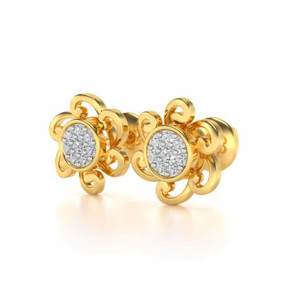 Charme Silver Studs - Yellow Gold - Image 3