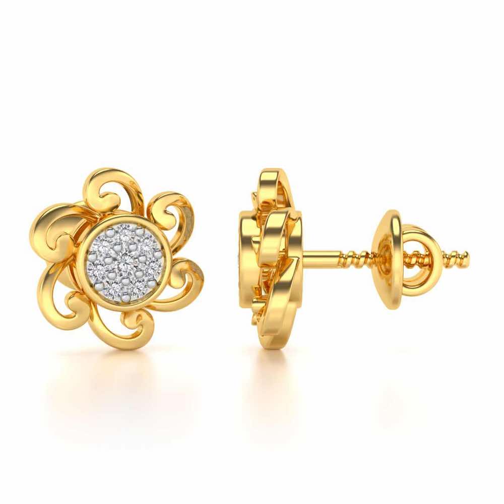 Charme Silver Studs - Yellow Gold - Image 4