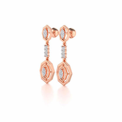 Charms Drops Earrings - Rose Gold - Image 3