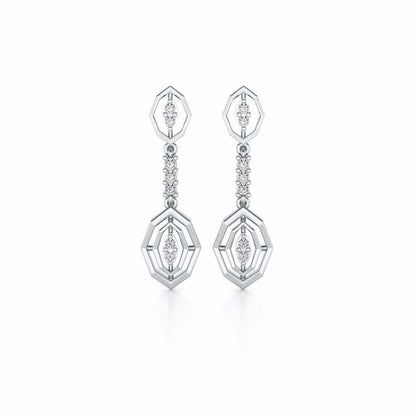 Charms Drops Earrings - White Gold - Image 1