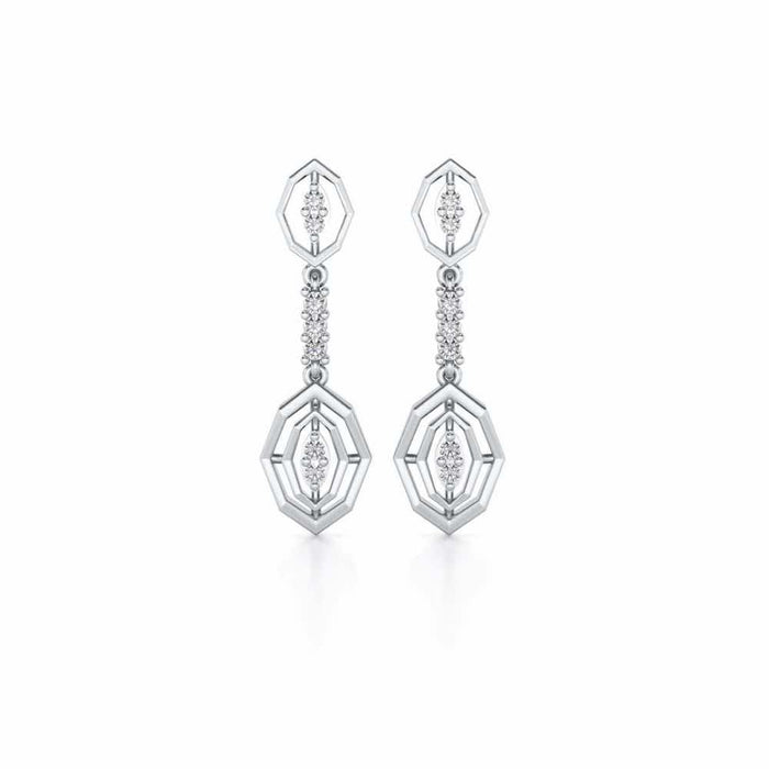 Charms Drops Earrings - White Gold - Image 1