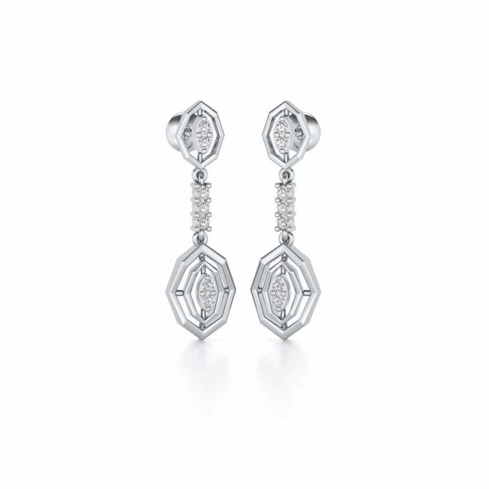 Charms Drops Earrings - White Gold - Image 2