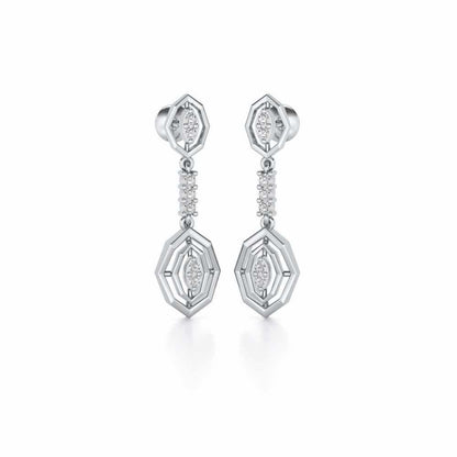 Charms Drops Earrings - White Gold - Image 2