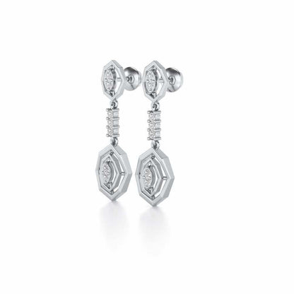 Charms Drops Earrings - White Gold - Image 3