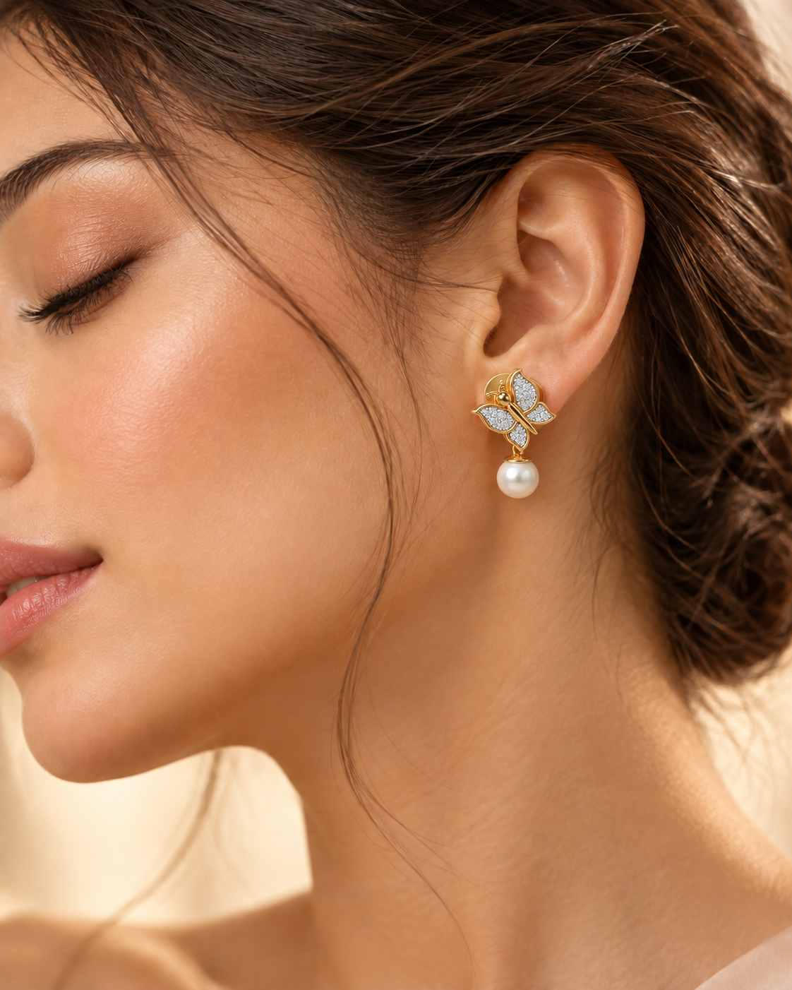 Fresh Wings Silver Pearl Earrings