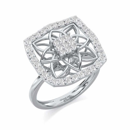 Chic Charm Silver Ring - White Gold - Image 1