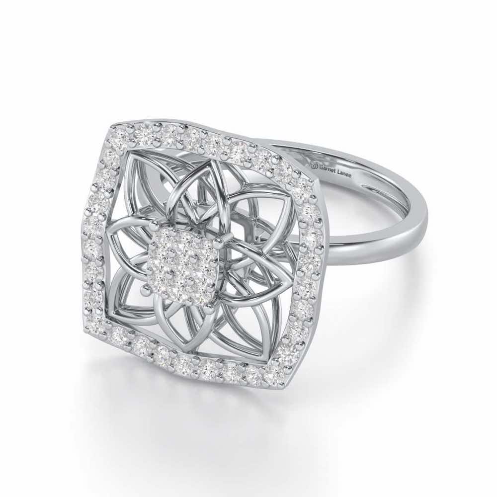 Chic Charm Silver Ring - White Gold - Image 2