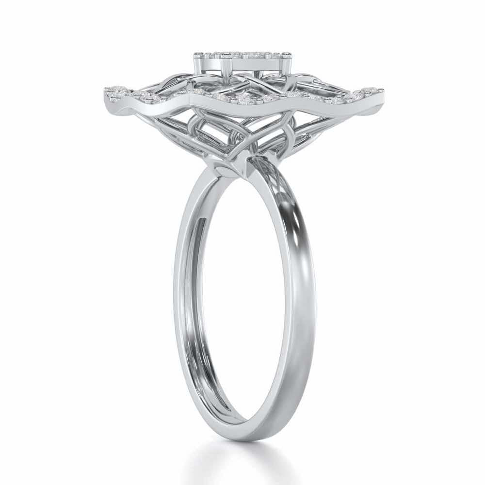 Chic Charm Silver Ring - White Gold - Image 3