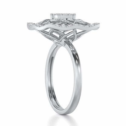 Chic Charm Silver Ring - White Gold - Image 3