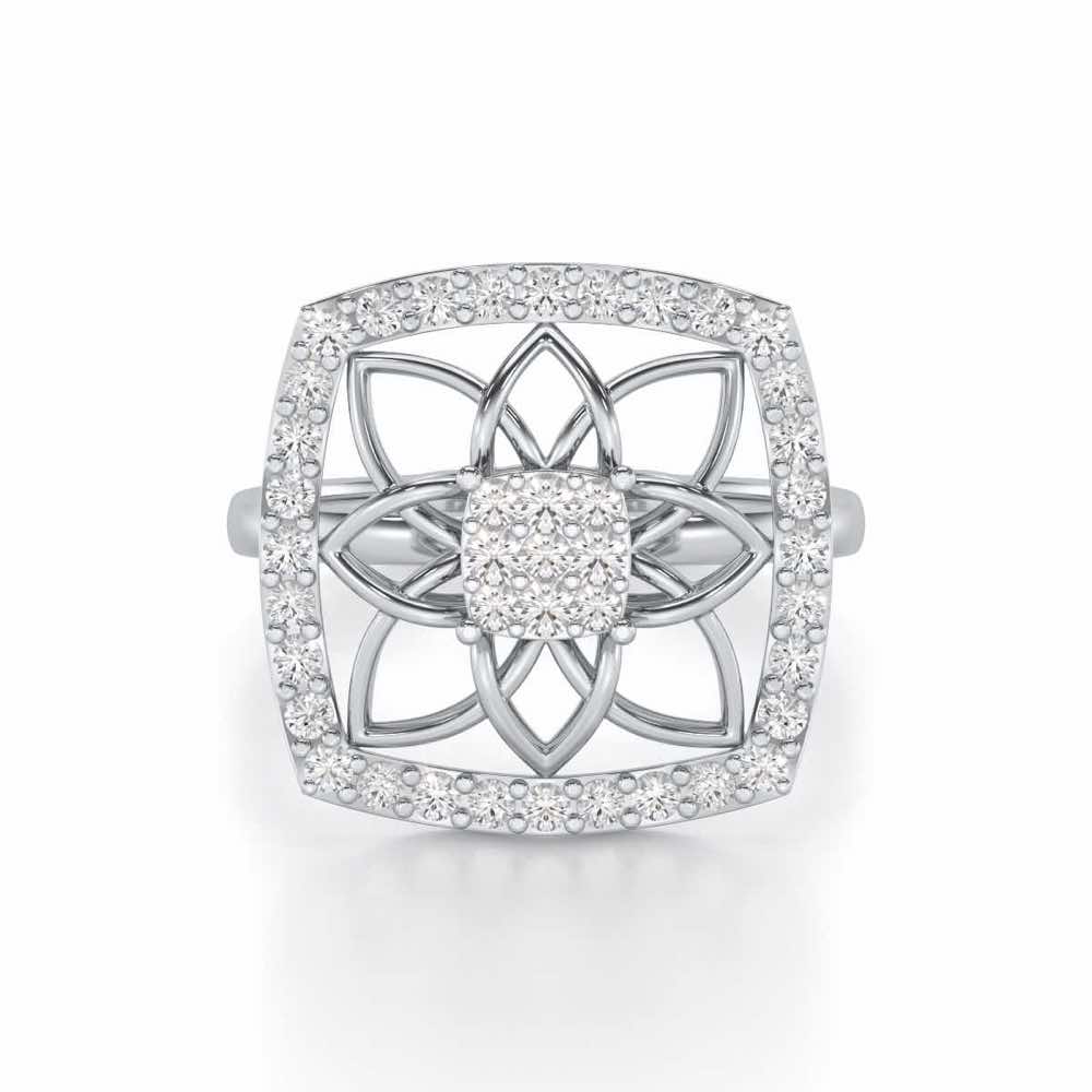 Chic Charm Silver Ring - White Gold - Image 4