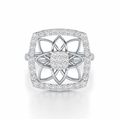 Chic Charm Silver Ring - White Gold - Image 4