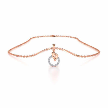 Child Feet Silver Pendant - Rose Gold - Image 3
