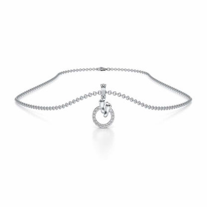 Child Feet Silver Pendant - White Gold - Image 3
