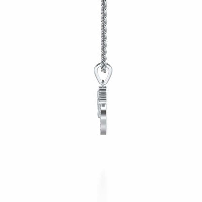Child Feet Silver Pendant - White Gold - Image 4