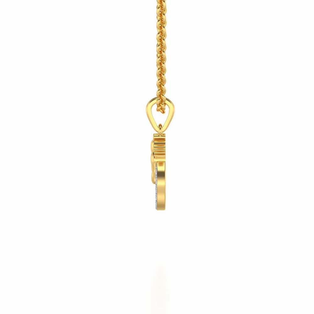 Child Feet Silver Pendant - Yellow Gold - Image 4