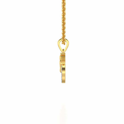 Child Feet Silver Pendant - Yellow Gold - Image 4