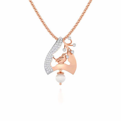 Chirp Silver Pendant - Rose Gold - Image 1