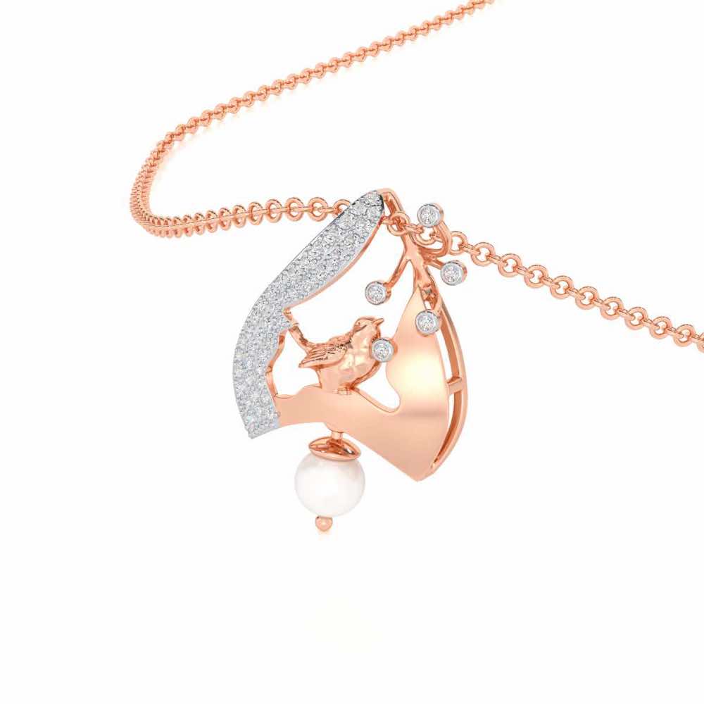 Chirp Silver Pendant - Rose Gold - Image 2