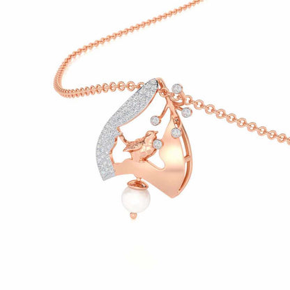 Chirp Silver Pendant - Rose Gold - Image 2