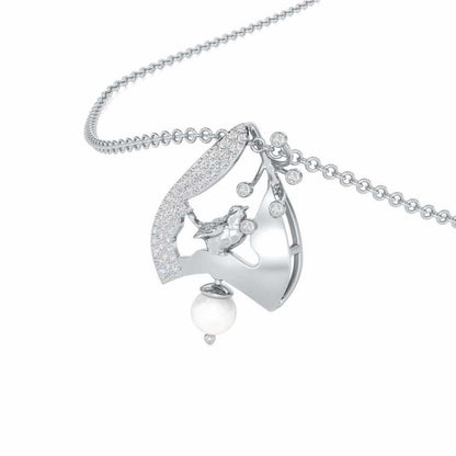 Chirp Silver Pendant - White Gold - Image 2