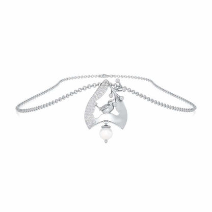 Chirp Silver Pendant - White Gold - Image 3