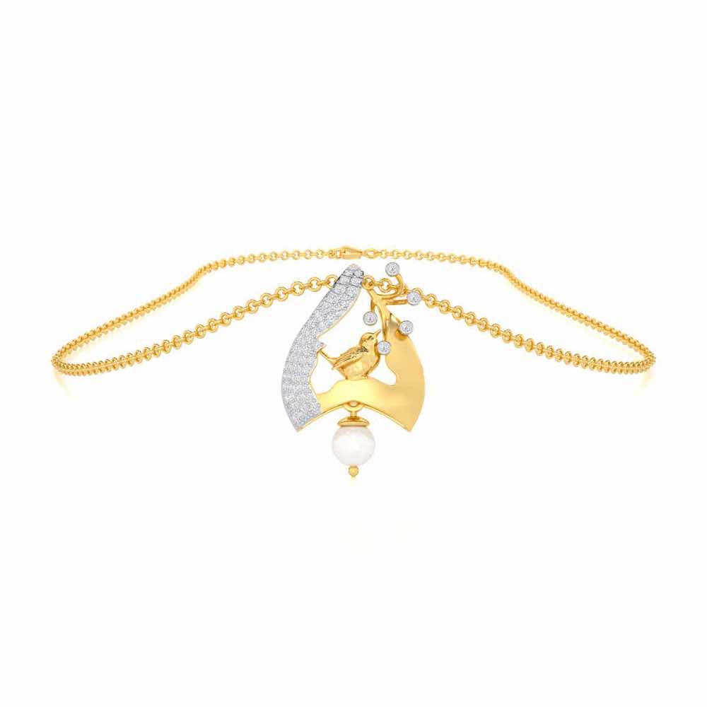 Chirp Silver Pendant - Yellow Gold - Image 3