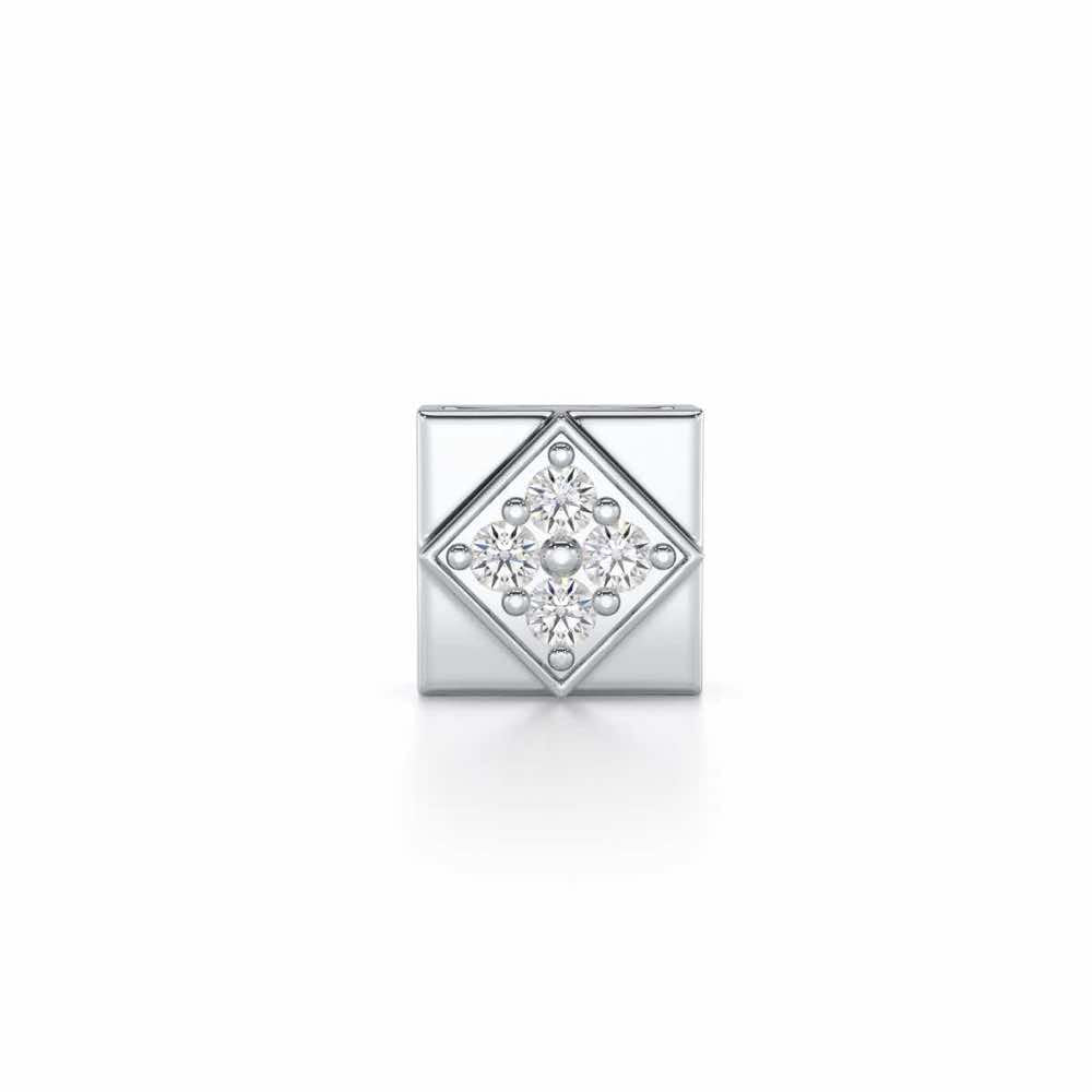 Chivalry Silver Men Stud - White Gold - Image 1