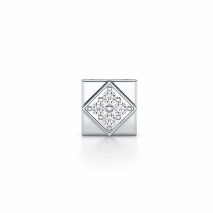 Chivalry Silver Men Stud - White Gold - Image 1