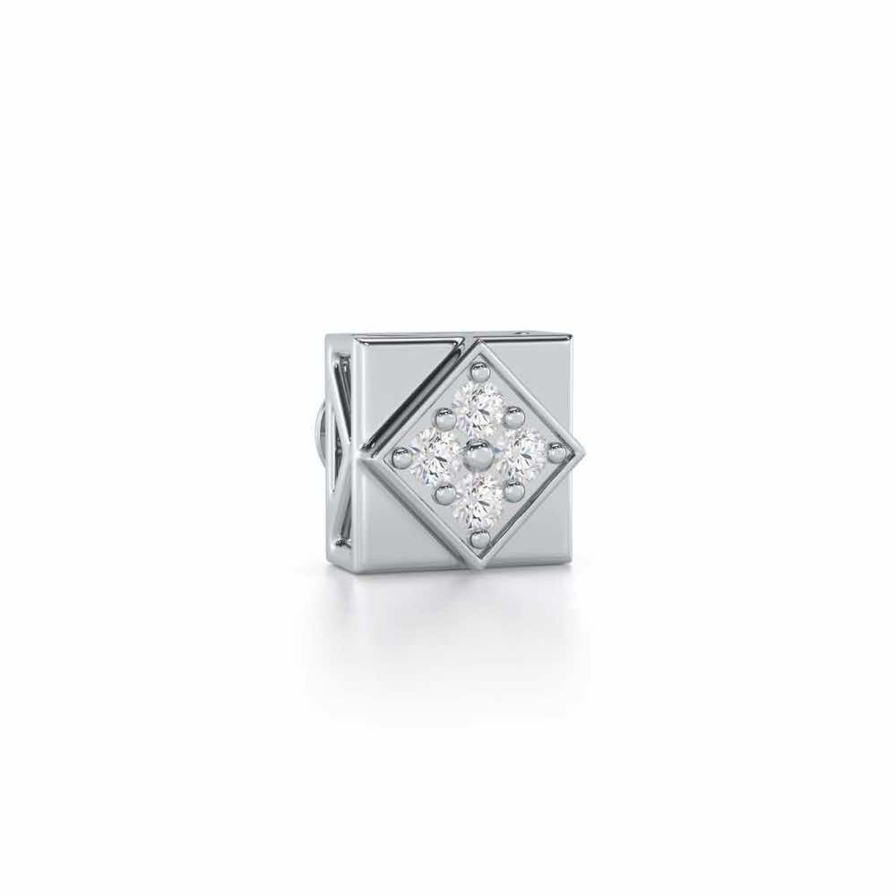 Chivalry Silver Men Stud - White Gold - Image 2