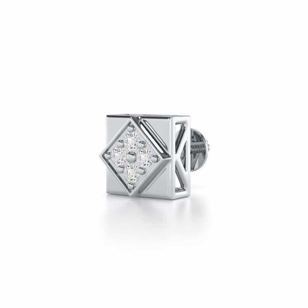 Chivalry Silver Men Stud - White Gold - Image 3