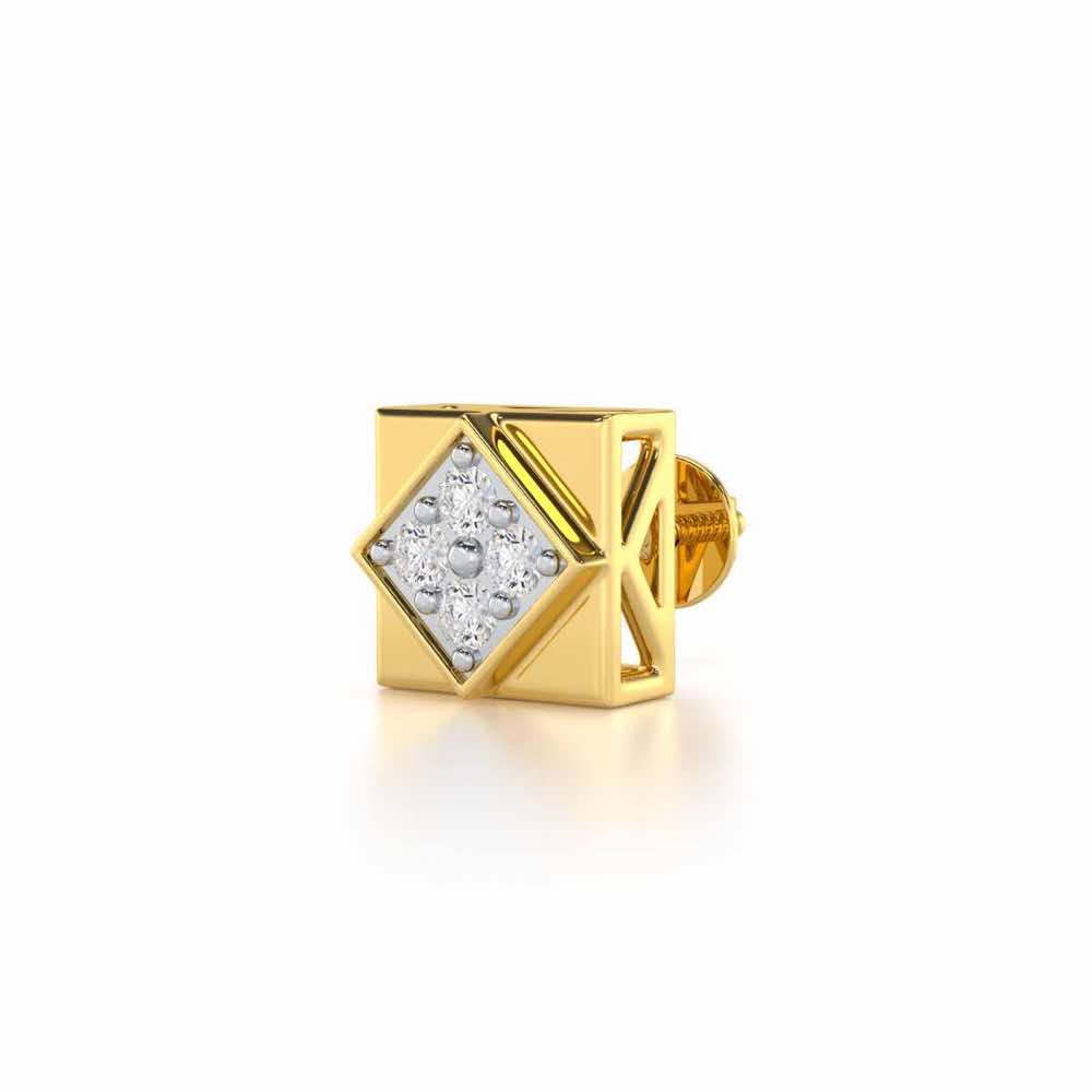 Chivalry Silver Men Stud - Yellow Gold - Image 3