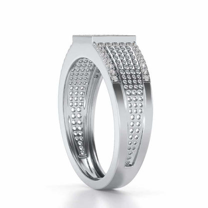 Chivilrous Silver Ring For Men - White Gold - Image 3