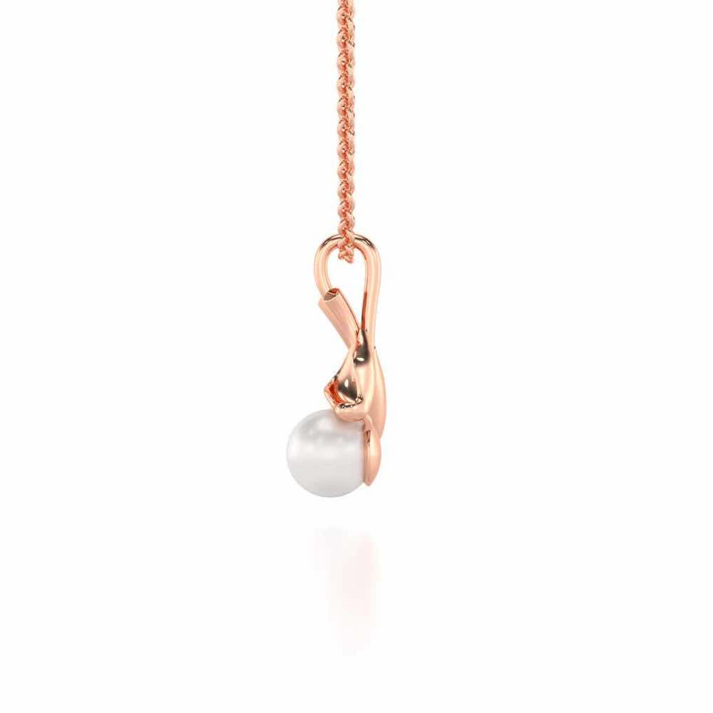 Chlorophyll Silver Pearl Pendant - Rose Gold - Image 4