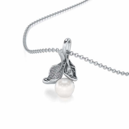 Chlorophyll Silver Pearl Pendant - White Gold - Image 1