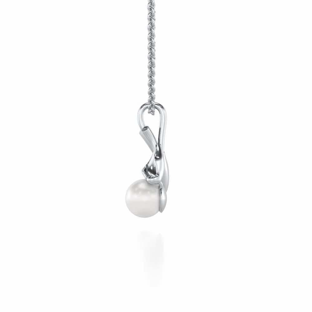 Chlorophyll Silver Pearl Pendant - White Gold - Image 4