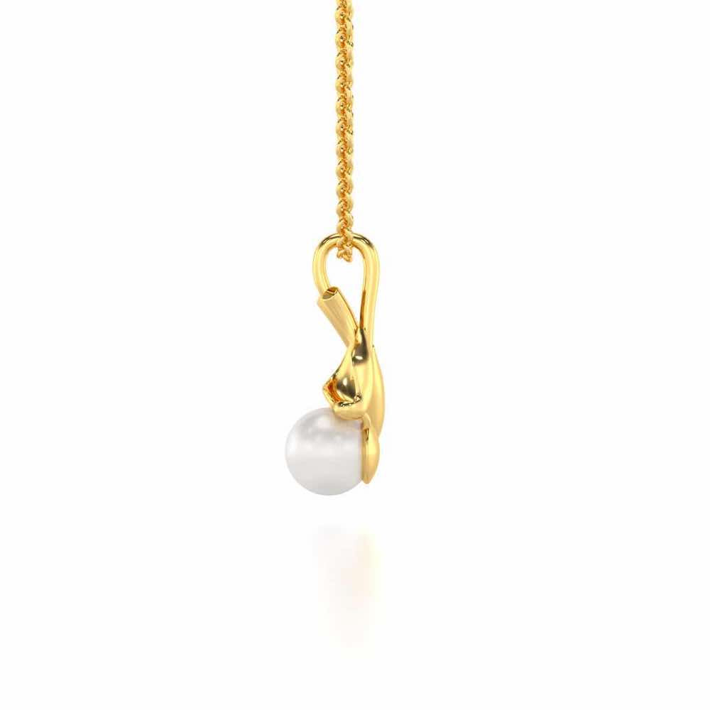 Chlorophyll Silver Pearl Pendant - Yellow Gold - Image 4