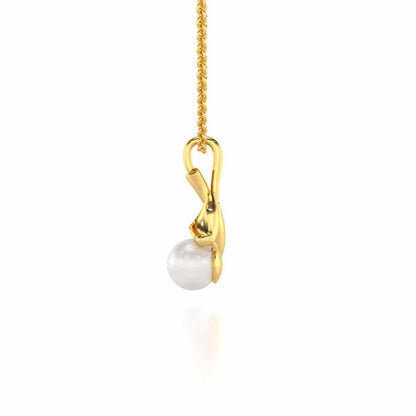 Chlorophyll Silver Pearl Pendant - Yellow Gold - Image 4