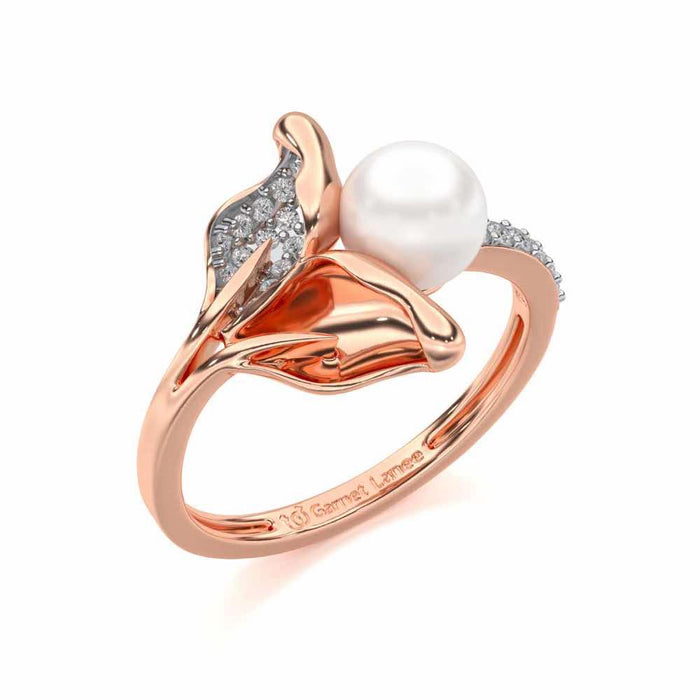 Chlorophyll Silver Pearl Ring - Rose Gold - Image 1