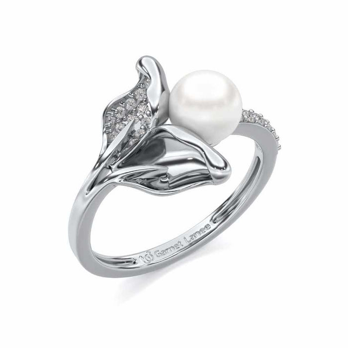 Chlorophyll Silver Pearl Ring - White Gold - Image 1